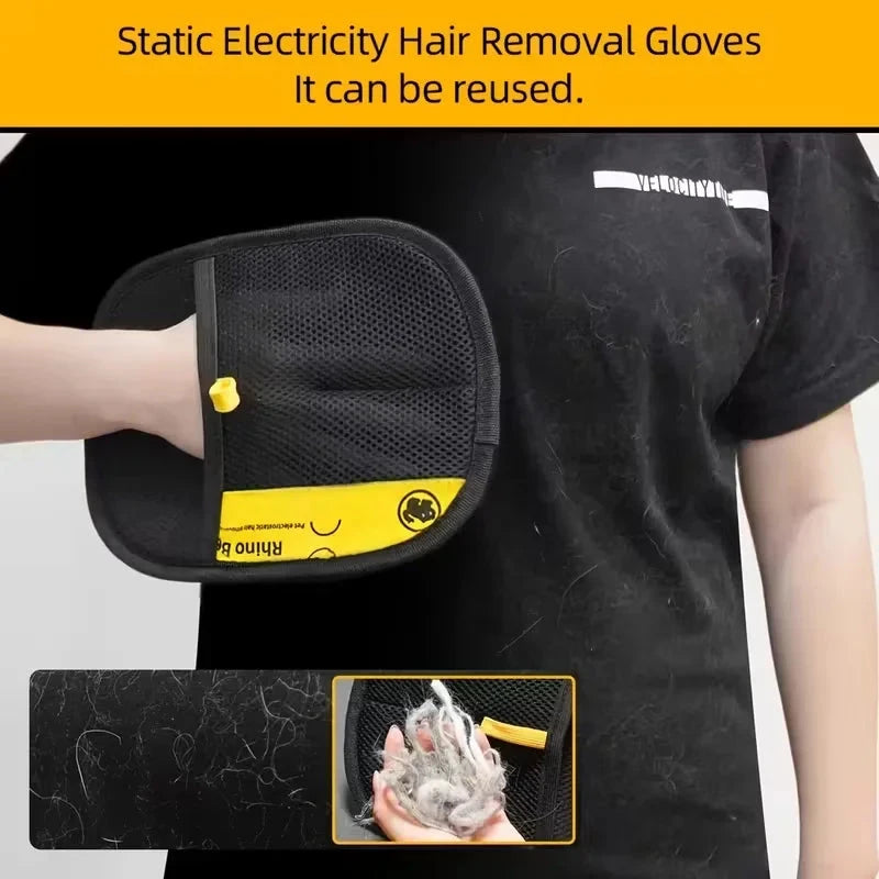 2-in-1 Pet Deshedding Brush & Grooming Gloves