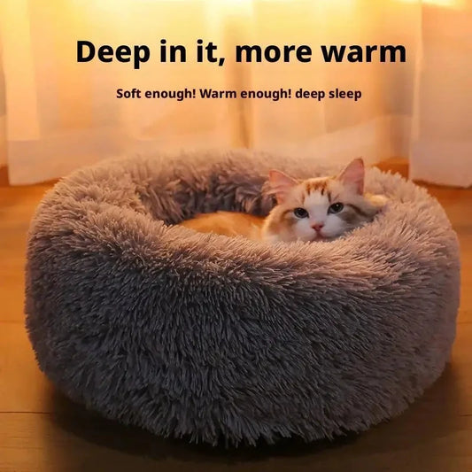 Plush Donut Calming Dog Bed