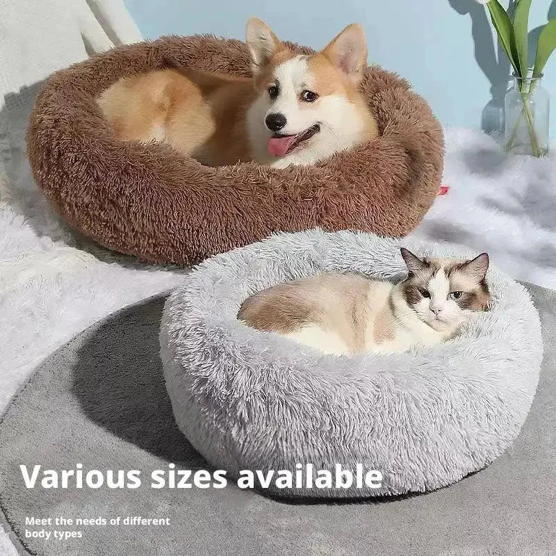 Plush Donut Calming Dog Bed