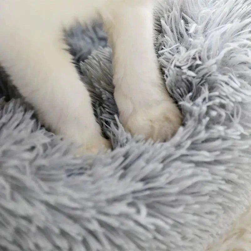 Plush Donut Calming Dog Bed