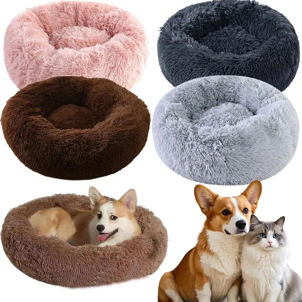 Plush Donut Calming Dog Bed